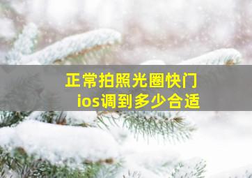 正常拍照光圈快门 ios调到多少合适